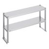 VEVOR Double Overshelf, Double Tier Stainless Steel Overshelf, 12 x 48 Inch Double Deck Overshelf