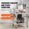 VEVOR Stainless Steel Work Table 24 x 36 x 38 Inch, with 4 Wheels, 3 Adjustable Height Levels