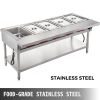 VEVOR Commercial Electric Food Warmer 5 Pot Steam Table Food Warmer 18 Quart/Pan with Lids with 7 Inch Cutting Board Food Grade Stainless Steel Steam