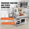 VEVOR Double Overshelf, Double Tier Stainless Steel Overshelf, 12 x 48 Inch Double Deck Overshelf