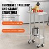 VEVOR Stainless Steel Work Table 24 x 12 x 38 Inch, with 4 Wheels, 3 Adjustable Height Levels