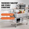 VEVOR Stainless Steel Work Table 30 x 48 x 38 Inch, with 4 Wheels, 3 Adjustable Height Levels