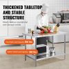 VEVOR Stainless Steel Prep Table, 30 x 48 x 34 Inch, Heavy Duty Metal Worktable with 3 Adjustable Height Levels