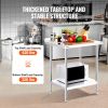 VEVOR 24 x 30 x 36 Inch Stainless Steel Work Table, Commercial Food Prep Worktable Heavy Duty Prep Worktable