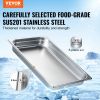 VEVOR 6 Pack Hotel Pans, Full Size Anti-Jam Steam Pan, 0.8mm Thick Stainless Steel Restaurant Steam Table Pan, 2.5-Inch Deep Commercial Table Pan