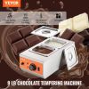 VEVOR Chocolate Tempering Machine, 9 Lbs 2 Tanks Chocolate Melting Pot with TEMP Control 86~185°F