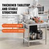 VEVOR Stainless Steel Prep Table, 24 x 36 x 34 Inch, Heavy Duty Metal Worktable with 3 Adjustable Height Levels