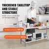 VEVOR Stainless Steel Prep Table, 24 x 72 x 34 Inch, Heavy Duty Metal Worktable with 3 Adjustable Height Levels