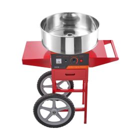 VEVOR Electric Cotton Candy Machine with Cart, 1000W Commercial Candy Floss Maker with Stainless Steel Bowl, Sugar Scoop and Drawer, Perfect for Home (Cart: YES, Bubble Cover: NO)