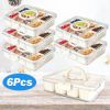 Divided Serving Tray 8 Compartments Snack Box Charcuterie Container Clear Snack Platter Organizer Storage Box with Lid Handle for Candy Nuts Cookies F