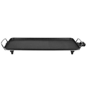 1Pc Electric Barbecue Grill Hot Plate Cooking BBQ Griddle Non Stick Table Top Grill Griddle For Indoor Outdoor Camping Picnic Family Gathering Fr (Option: L)